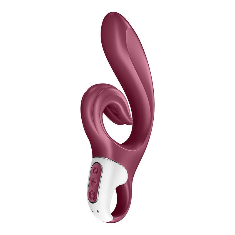Satisfyer - love me - rabbit vibrator - red-Product side view  | Flirtybay.com.au